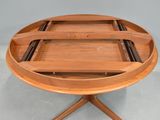 an image of a wooden table with a tray on it