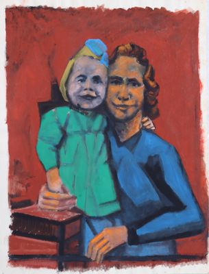 an image of a painting of a woman holding a child