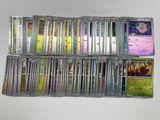 many different types of pokemon cards in this case