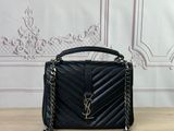 Sac à bandoulière en cuir matelassé noir Saint Laurent
