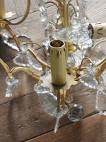 LUSTRE CAGE à six bras de lumière en métal doré et pendeloqu… (photo 4)