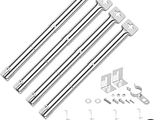 a set of four stainless steel door latches and a couple of screws