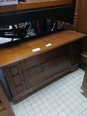 an image of a wooden desk in a store