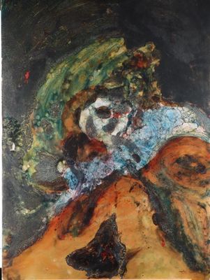 une image représentant un tableau où l'on voit une femme avec un chat sur les genoux