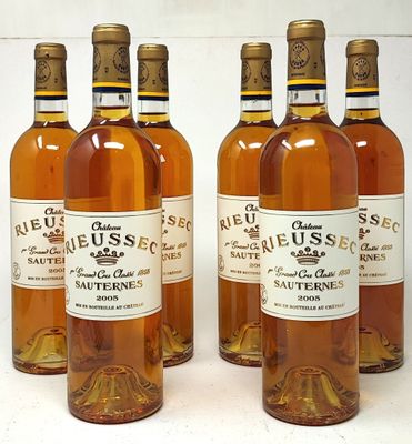 6 bouteilles Château RIEUSSEC, 1° cru Sauternes 2005
