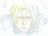 drawing of a man with blonde hair and blue eyes in front of a white background