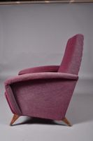Fauteuil relax garni d'un tissu violet reposant sur quatre p… (photo 2)