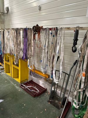 de nombreuses laisses accrochées au mur d'une pièce