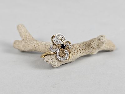 an image of a close up of a ring on a piece of wood