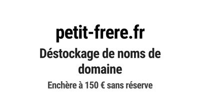 Nom de domaine petit-frere.fr. Catégorie: Services à la pers…