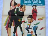 une vieille affiche de cinéma représentant un homme et une femme en train de danser