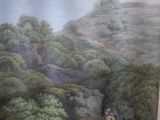 a picture of a painting of a man and a woman on a horse