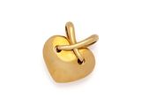 pendentif en forme de cœur plaqué or jaune, orné d'un nœud