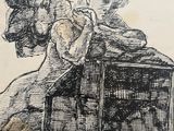 an image of a drawing of a man and a woman sitting on a couch