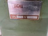 a sign on the side of a machine that says sigma