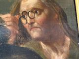 a painting of a woman with glasses and a man with a beard