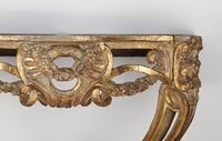 Console en bois mouluré, sculpté et doré à deux montants à e… (photo 2)
