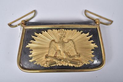 gold and black purse with eagle and sunburst on it