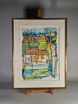 une image d'une image d'une peinture sur un chevalet
