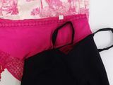 three panties and a tote bag on a white surface
