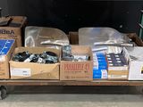 many boxes of assorted items in the back of a truck