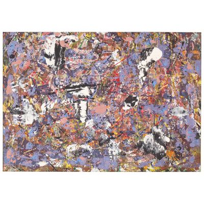une peinture abstraite où se côtoient de nombreuses couleurs différentes