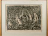 an image of a drawing of sailboats in a body of water