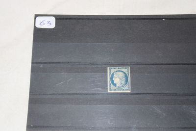 France - Timbre n°4a Nx Bleu foncé, pli, gomme craquelée - A…