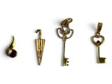 four different types of keys are shown in a row on a white surface