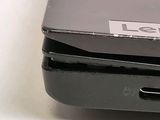 a close up view of a laptop computer with the lid open