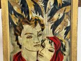 une image représentant un tableau où l'on voit un homme et une femme s'embrasser