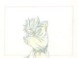drawing of a man in a white robe with a dragon on his arm