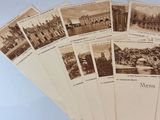 several old black and white photos of a bunch of old postcards