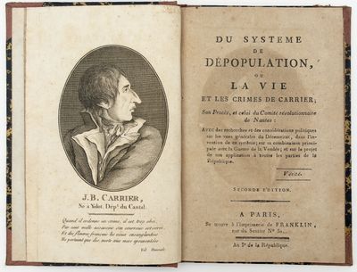 un vieux livre sur lequel figure le portrait d'un homme de profil