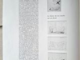 an open book with a drawing of a plane on it