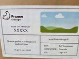 a cardboard box with a label on it that says france