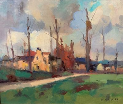 CHAUMIER. R CHAUMIER (XX°) Paysage Huile sur toile, signée e…