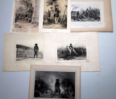 several old black and white pictures of people and animals on a wall