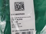 the label on a green shirt is attached to the back of the shirt