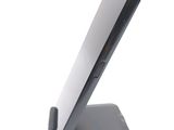 a close up of a cell phone on a stand