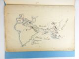 an old book with a drawing of a map on it