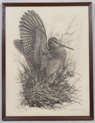 un dessin représentant un oiseau perché au sommet d'un tas d'herbe