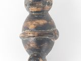 wooden cat figurine on a white background with a white background