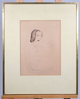 École Moderne Nu féminin Technique mixte sur papier, signée …