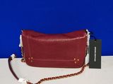 Sac à bandoulière en cuir rouge Michael Korsh avec bandoulière en chaîne
