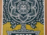 a poster of a flower with the word peace on it