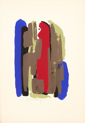 an image of a painting of a person sitting on a chair