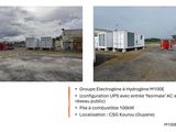two pictures of a group of mobile homes sitting on top of a dirt field