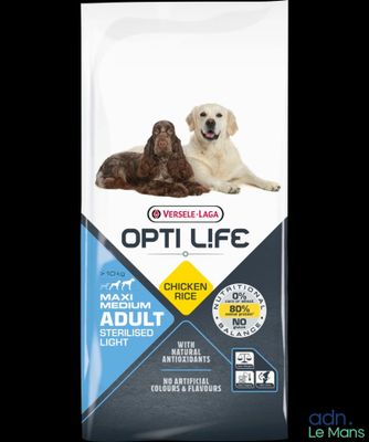 un sac de croquettes pour chien, avec deux chiens assis à côté