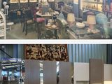 deux photos d'une pièce où se trouvent de nombreux objets